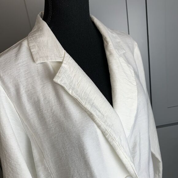 Sage the Label Blazer 3/4 sleeve Womens Large White long minimalist - Picture 3 of 7
